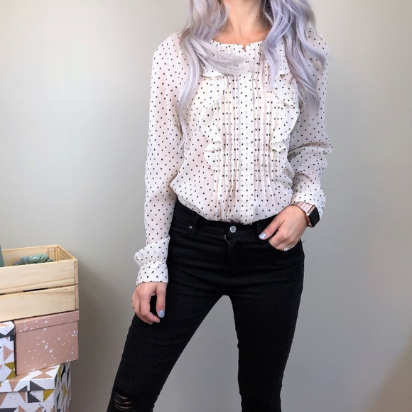 LOFT Tops - Loft Ivory Pattern Blouse